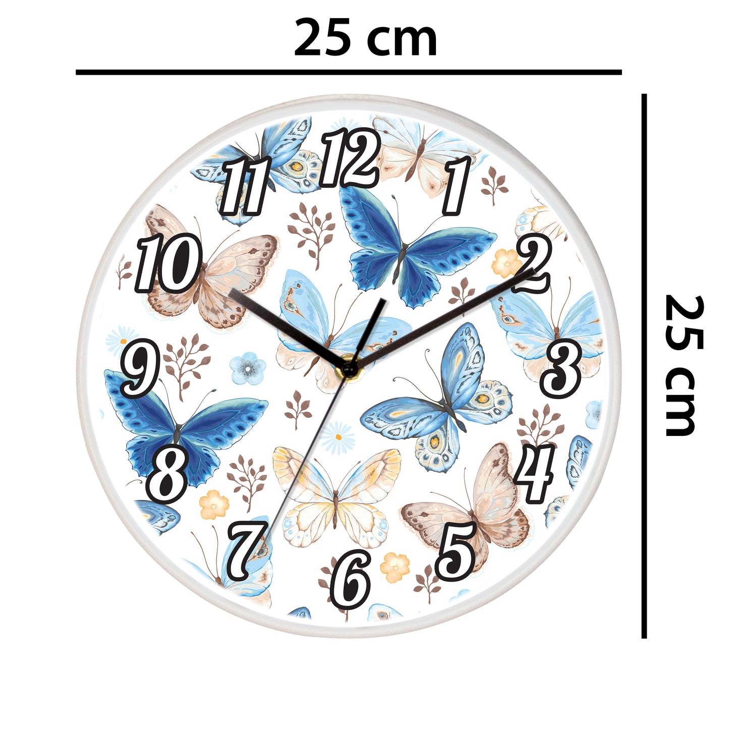 WC2079 - Vintage Butterflies Children Clock - 25 cm / 9.8 in
