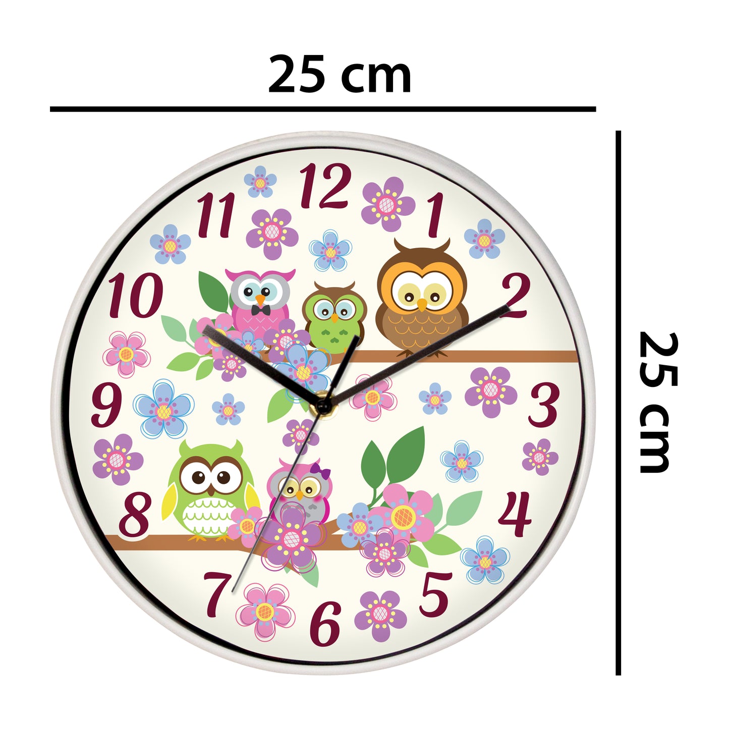 WC2081 - Curious Owls Children Clock - 25 cm / 9.8 in