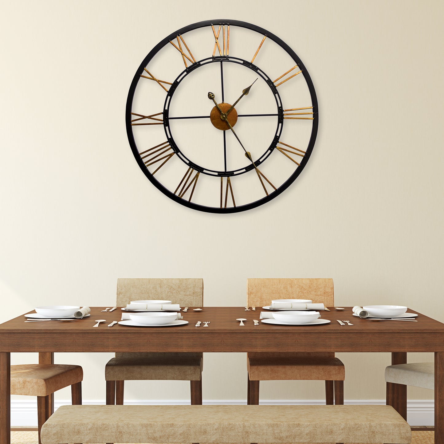 WC2085 - Greenwich Roman Iron Clock - 70 cm / 27.5 in