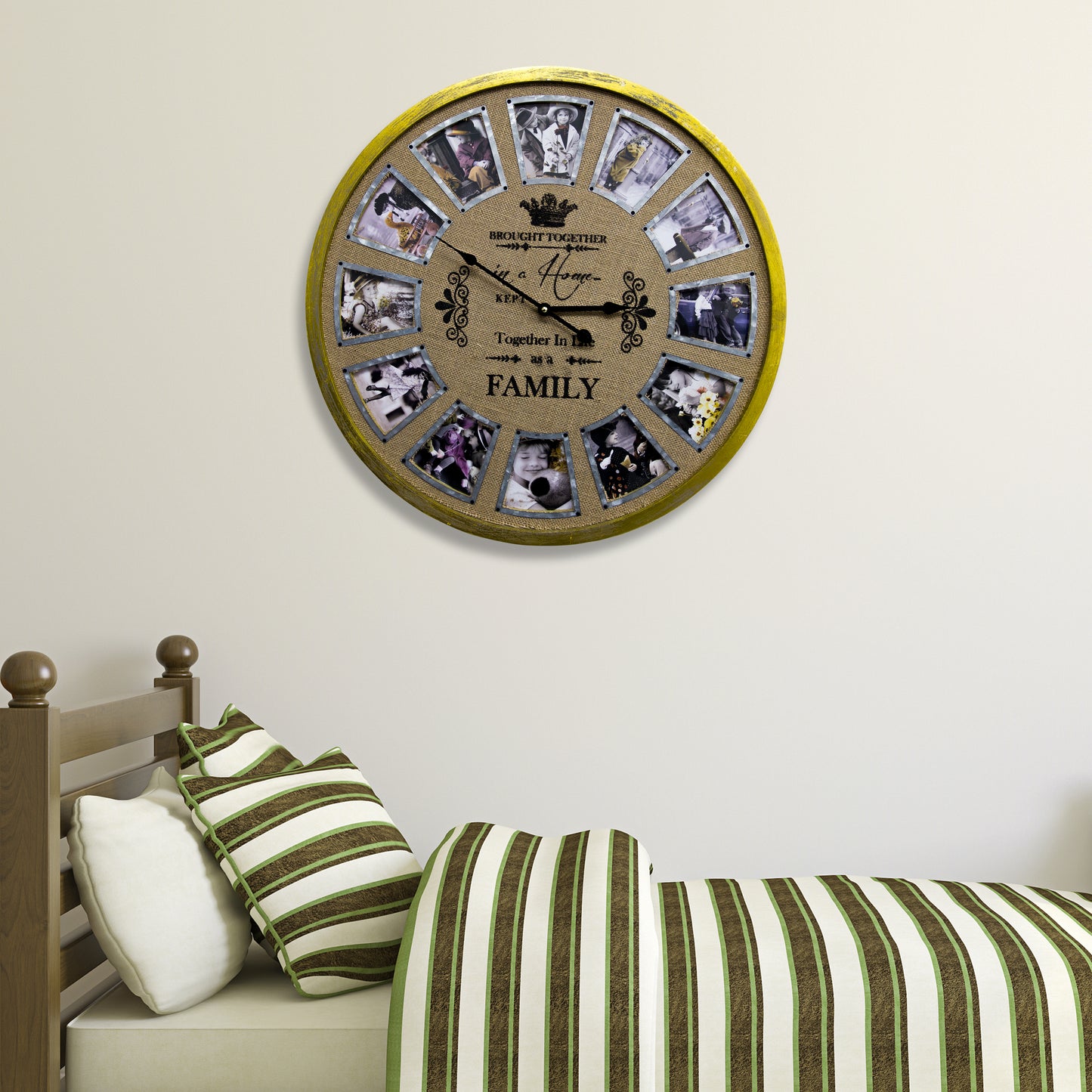 WC2086 - 60cm Family Photo Frame Timber Clock