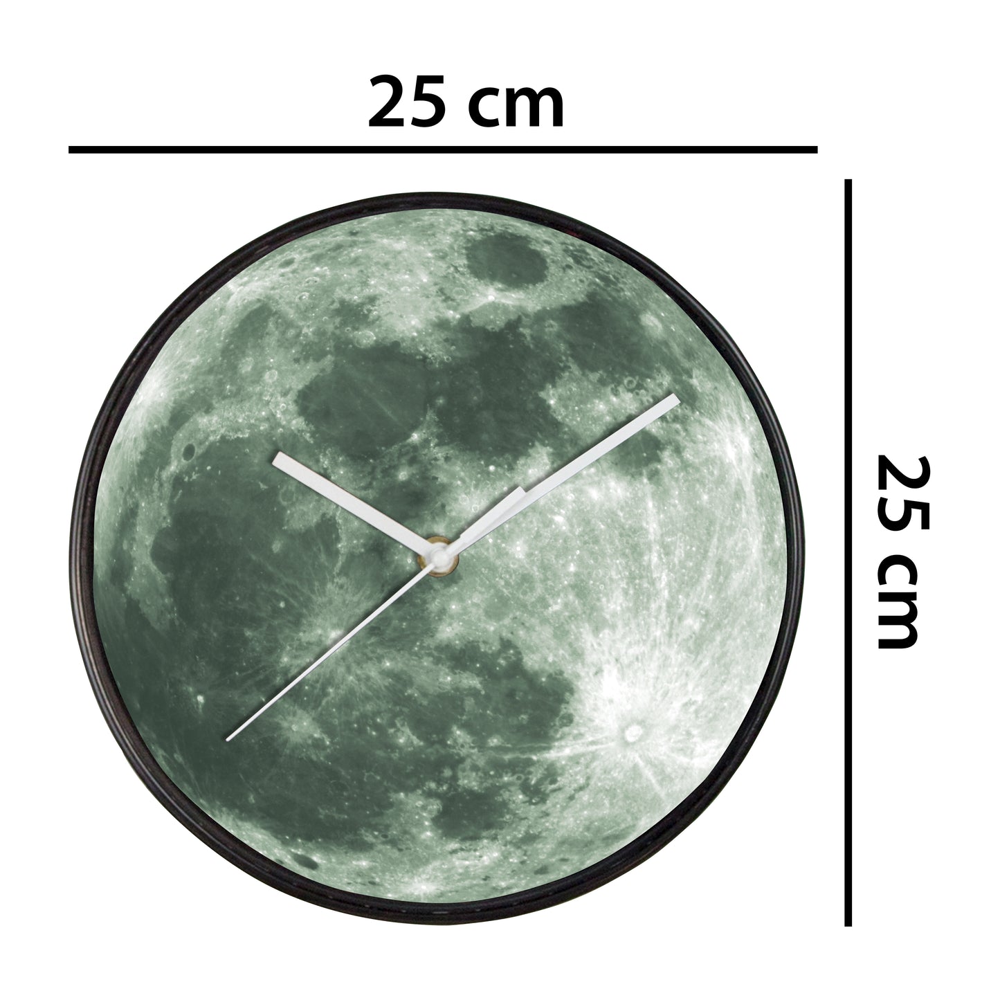 WC2091 - Glow in Dark Moon Wall Clock - 25 cm / 9.8 in