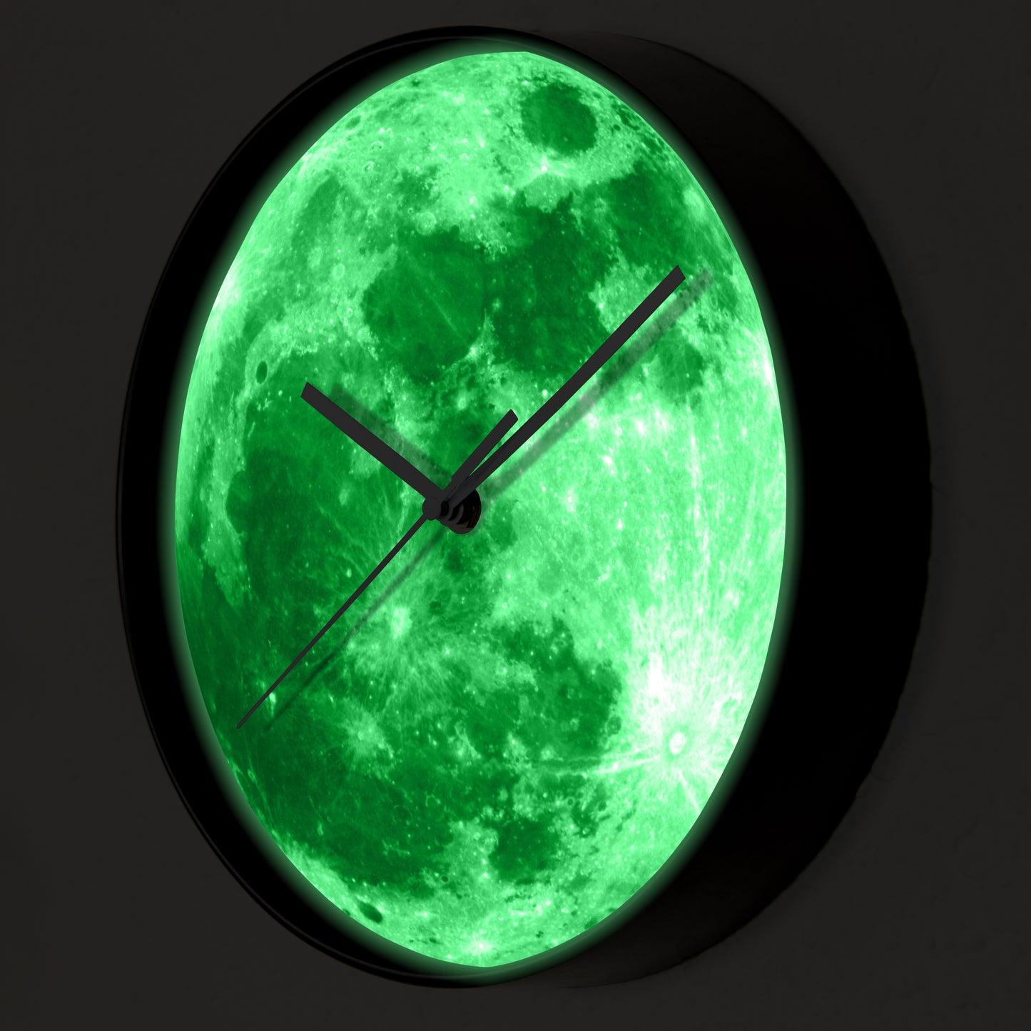 WC2097 - Glow in Dark Colourful Moon Wall Clock - 25 cm / 9.8 in