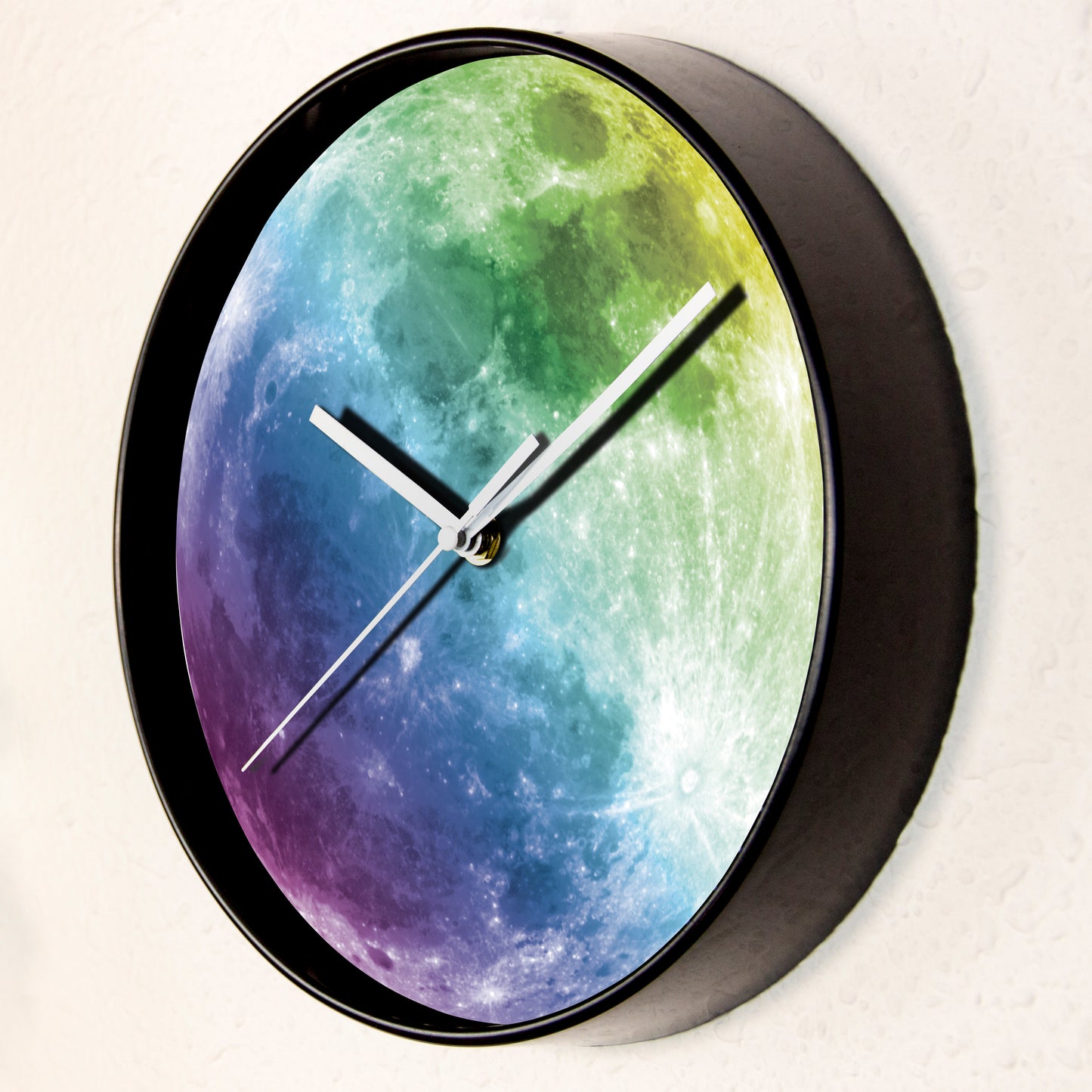WC2097 - Glow in Dark Colourful Moon Wall Clock - 25 cm / 9.8 in