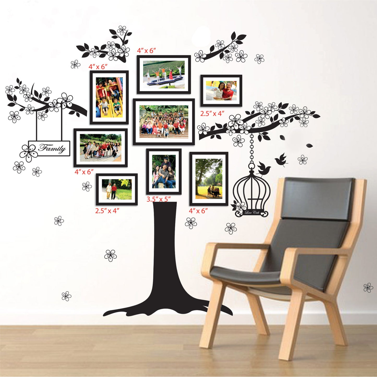 COM - Photo Frame Birdcage WS9021 + Family Birds Quote WS3023