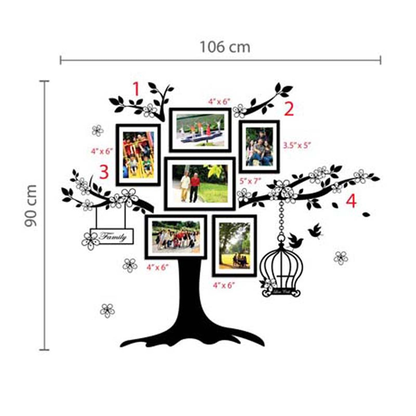 COM - Photo Frame Birdcage WS9021 + Family Birds Quote WS3023