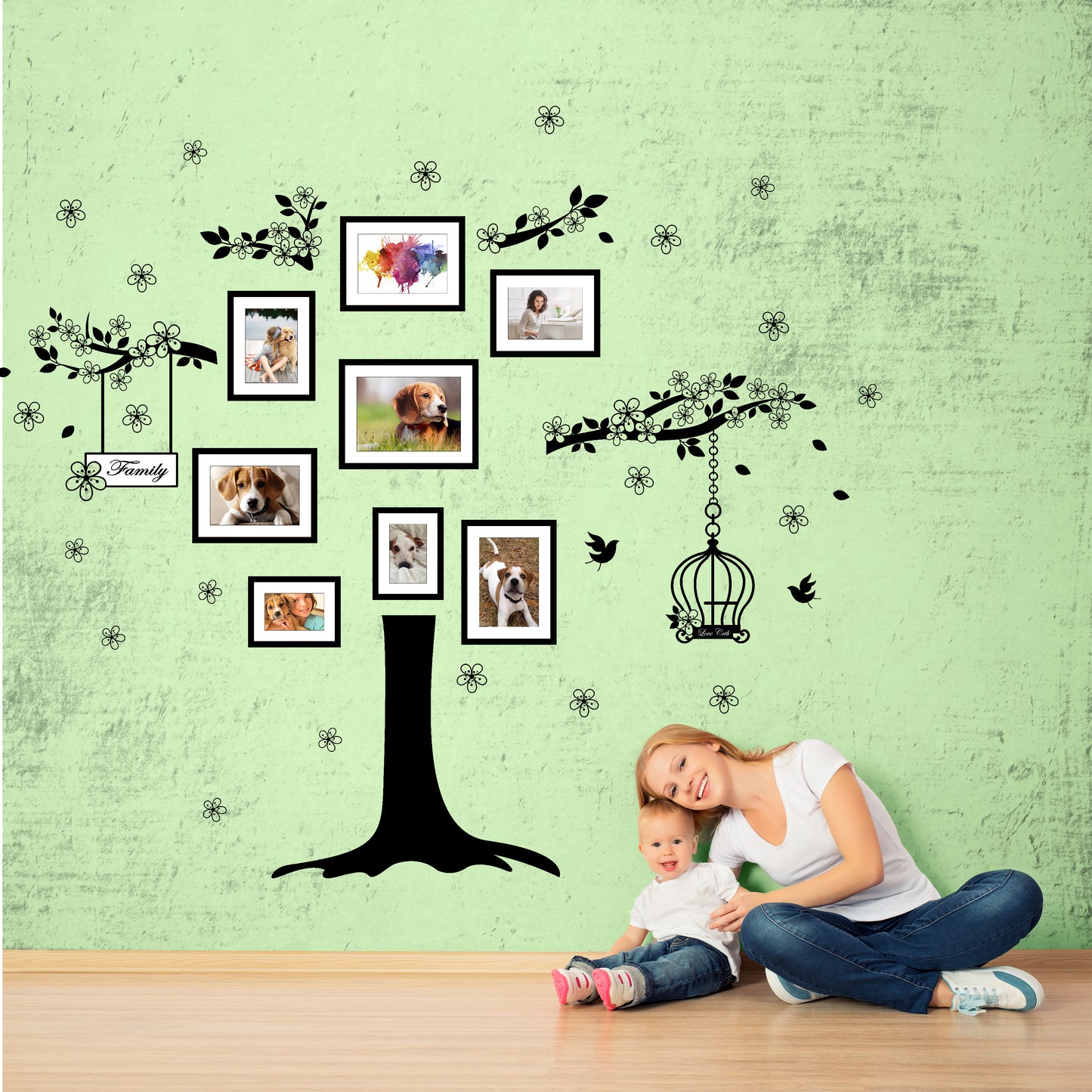 COM - Photo Frame Birdcage WS9021 + Family Birds Quote WS3023