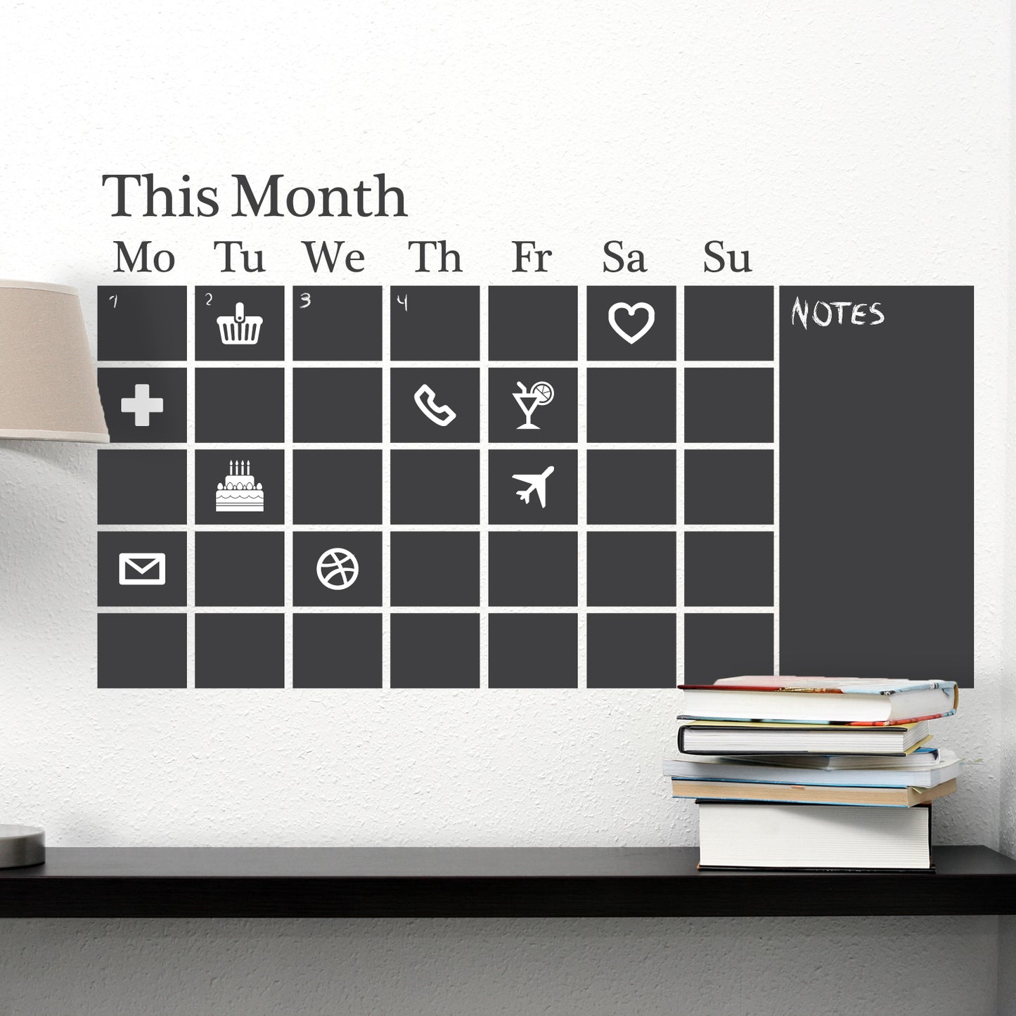 WSB9044 - Chalkboard Calendar Black