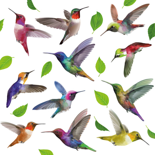 (WSW3002 x 2 PACKs) - Small Hummingbirds Window Clings