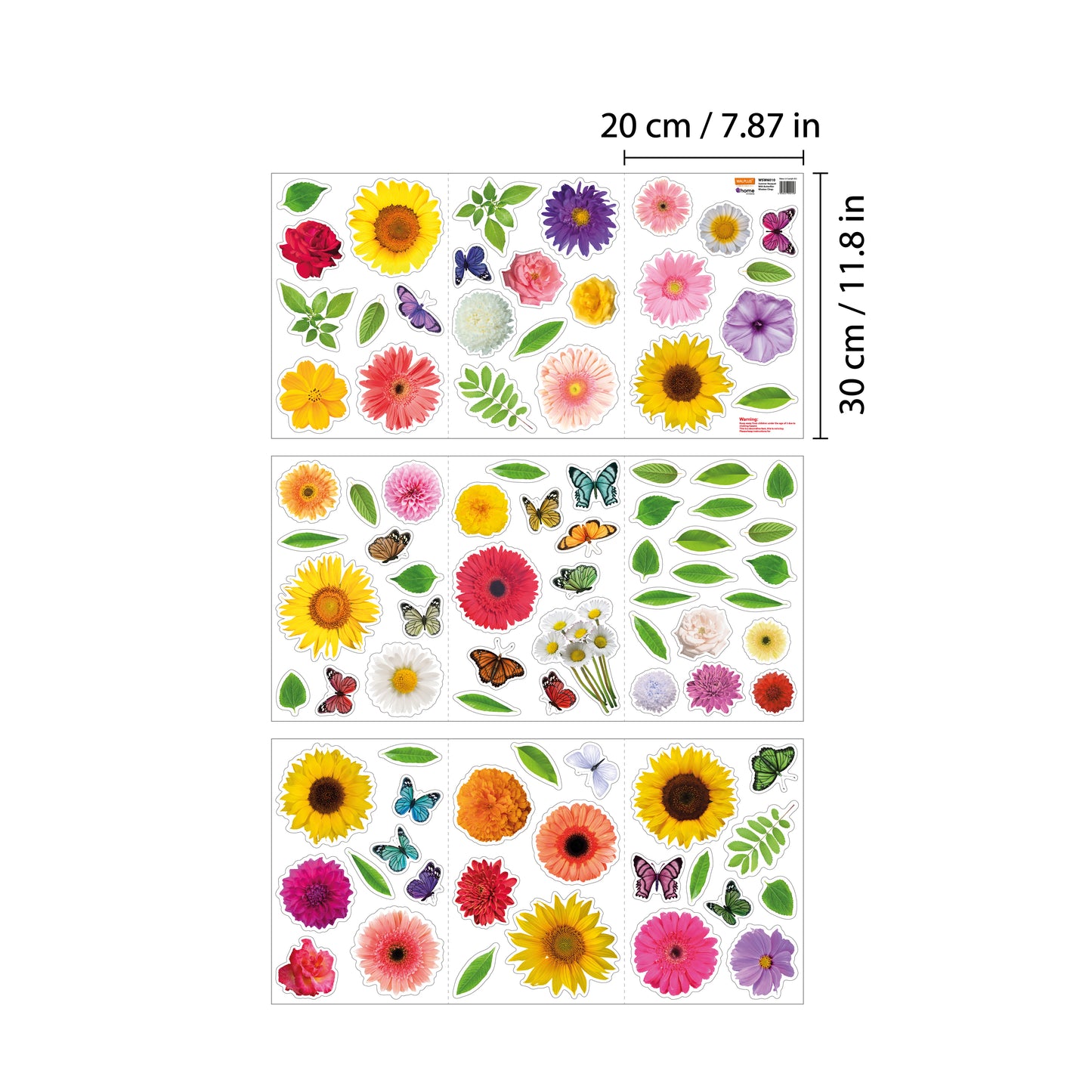 WSW6010 - Summer Bouquet With Butterflies Window Clings