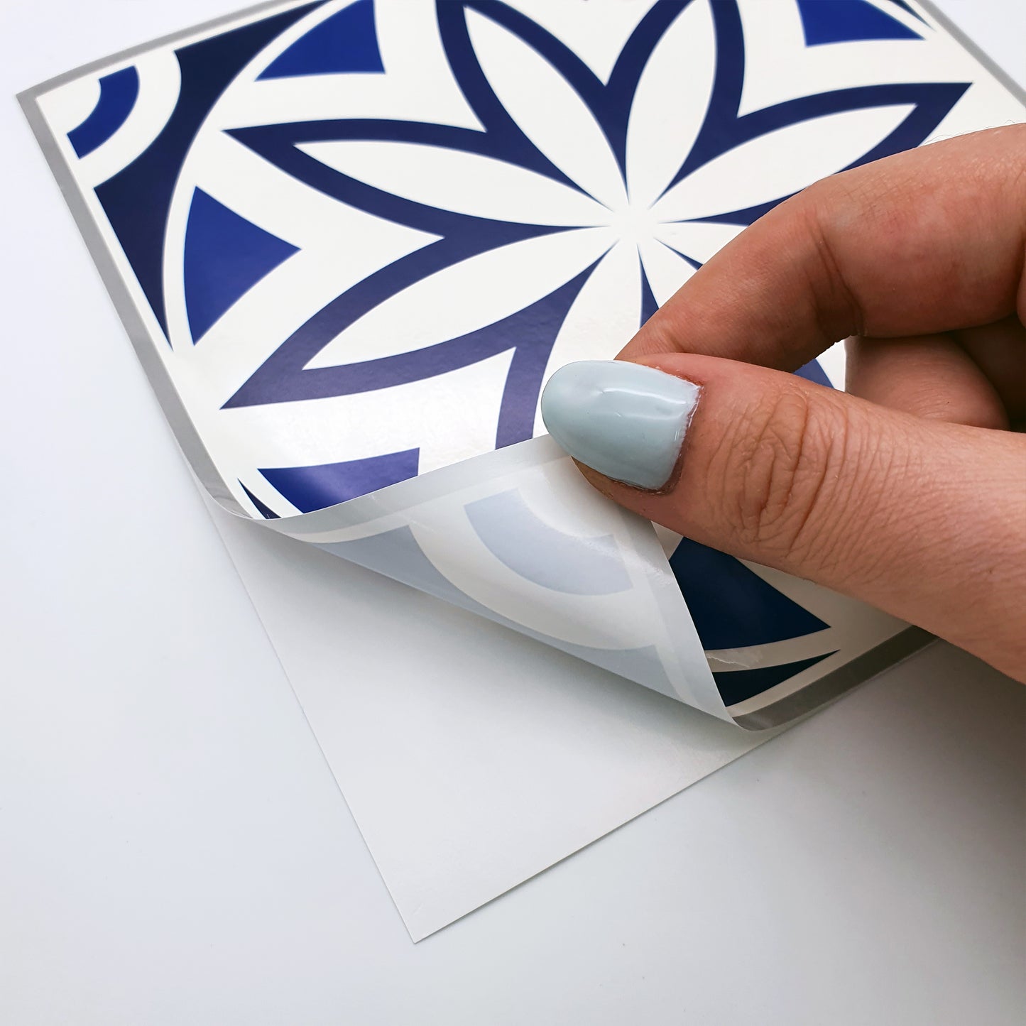 WT1501 - Spanish & Moroccan Blue Tiles Mix Wall Stickers - 15 cm  x 15 cm - 24 pcs.