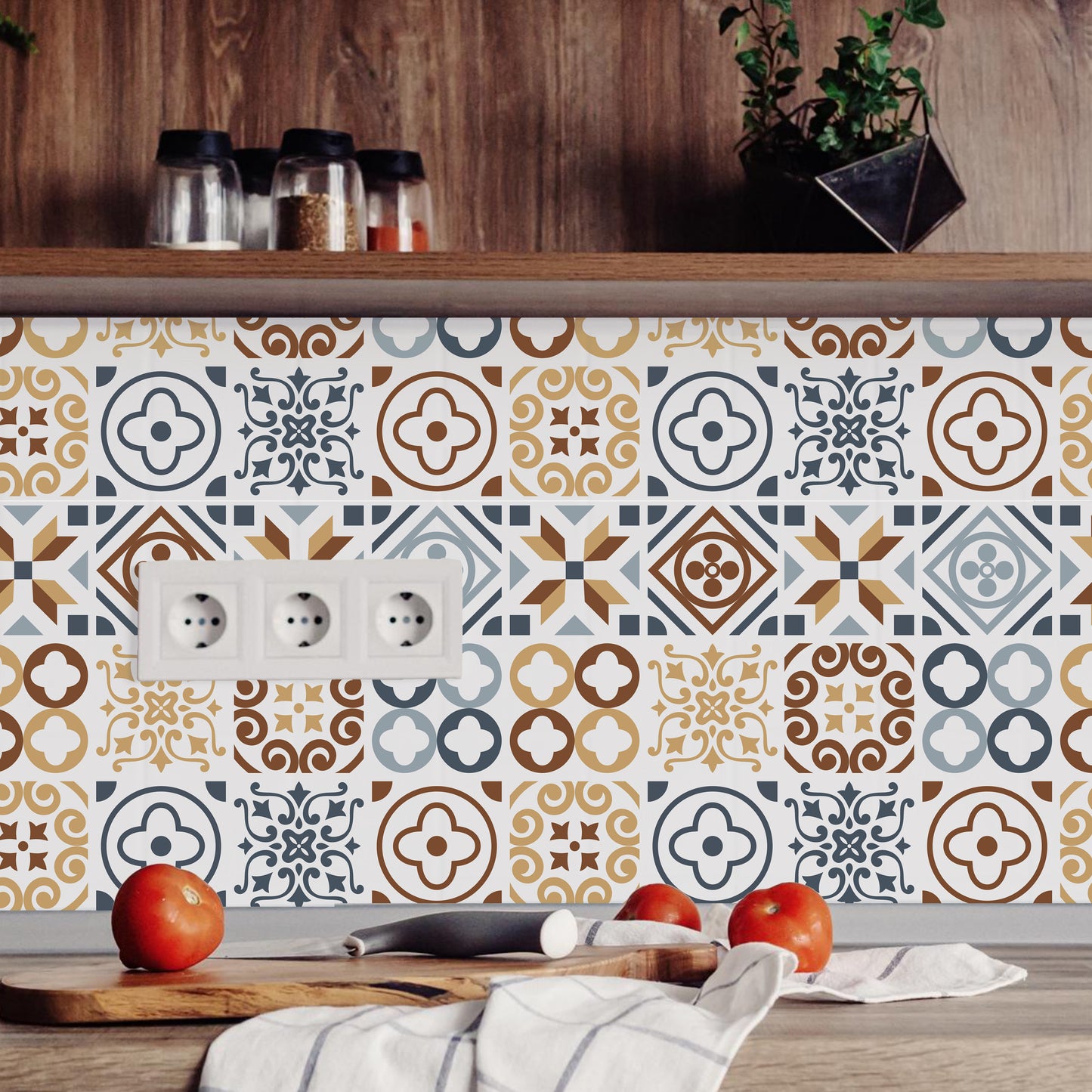 WT1504 - Azulejo Tiles Wall Stickers - 15 cm x 15 cm - 24 pcs.