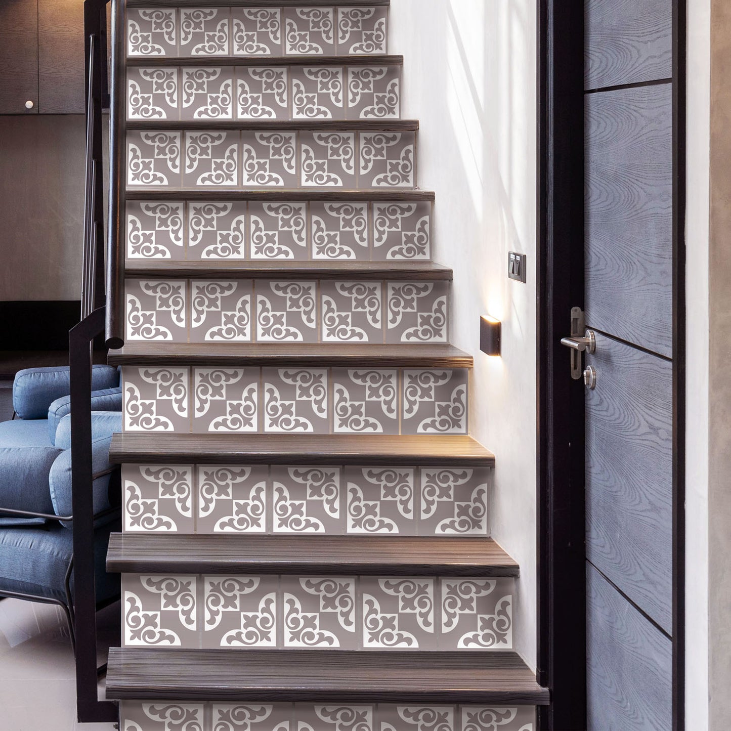 WT1577 - Audley Monocromatic Taupe Victorian Wall Tile Sticker Set - 15 x 15 cm (6 x 6 in) - 24 pcs