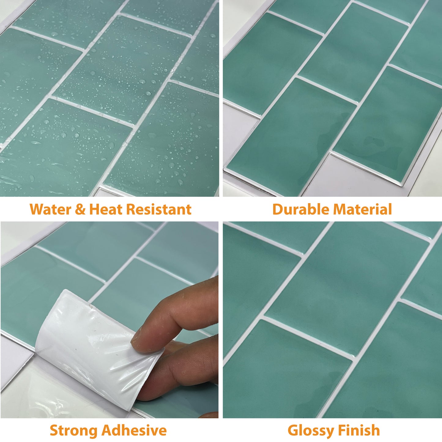 WT3D1821 - Capri Sea Metro Subway Tile 3D Tile Sticker 30.5 x 15.4cm (12 x 6 in) - 20pcs in a pack