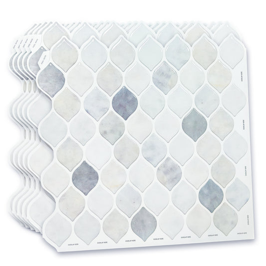 Grey Leaf Stone 3D Sticker Tile 12 x 12 inches / 30.5 x 30.5 cm - 6pcs in a pack