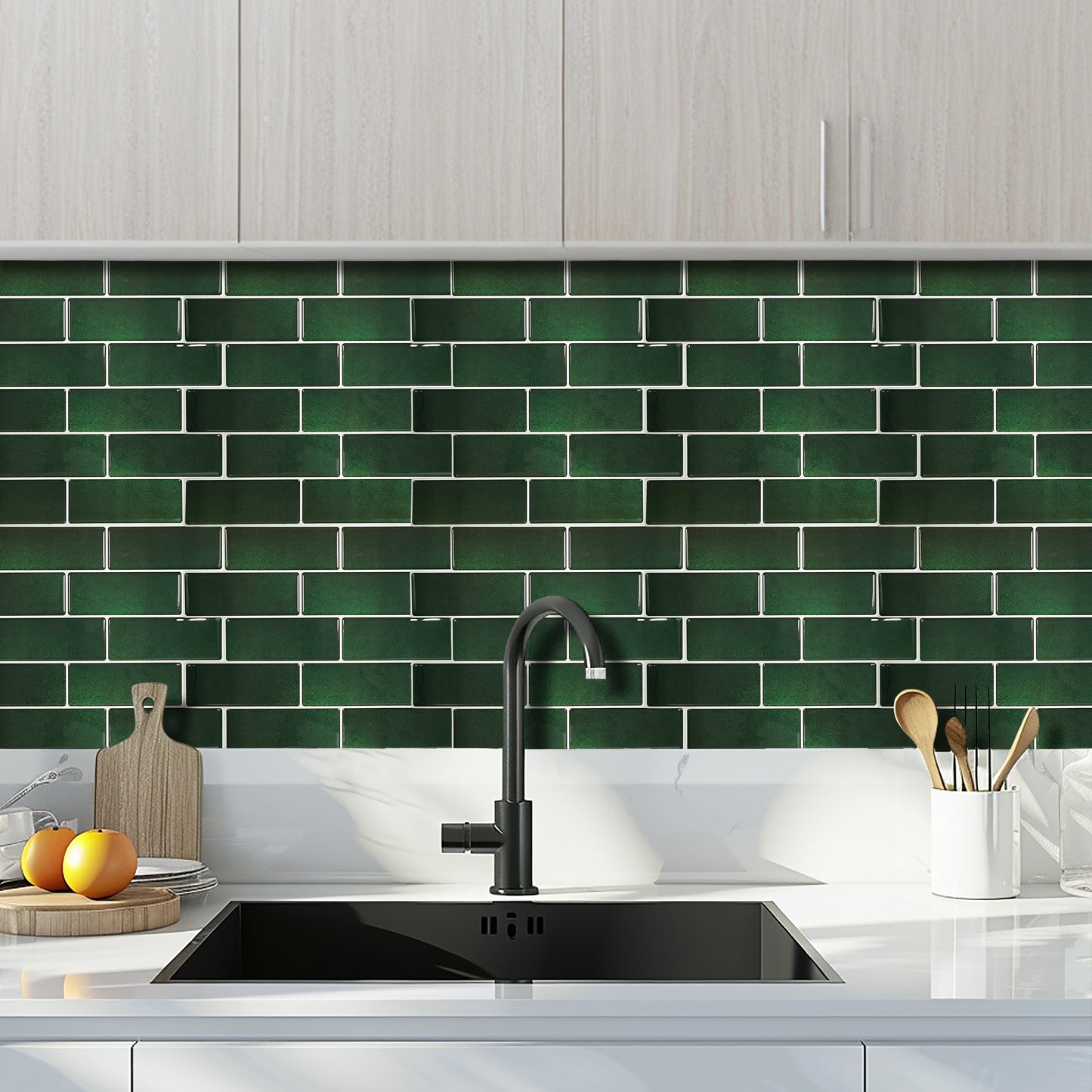 Green Stone Classic Blend 3D Sticker Tile 12 x 12 inches / 30.5 x 30.5 cm - 6pcs in a pack