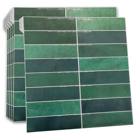 Dark Mose Green Rectangular 3D Sticker Tile 12 x 12 inches / 30.5 x 30.5 cm - 6pcs in a pack