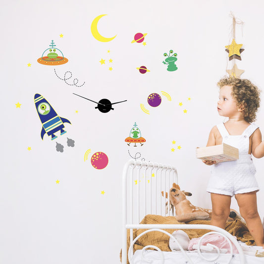 WC2106 - COM - WS3025 + WC2050 - Galaxy Glow Wall Clock
