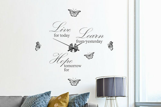 WC2105 - COM - WS3024G + WC2051 - Live Learn Hope Quote Wall Clock