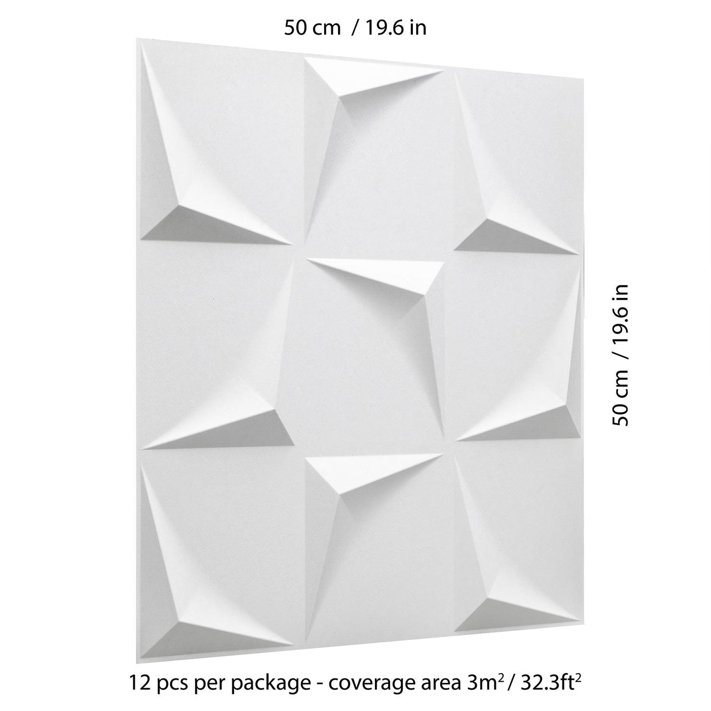 W3DPGAWA28 - Beau Eco Friendly 3D Wall Panels Decorative Tiles - 50x50 cm - 12 Boards (for 3 sqm2)