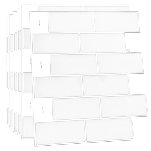 London Minimalist Brilliant All-White Glossy 3D Tile 30.5 x 30.5cm - 6 pcs