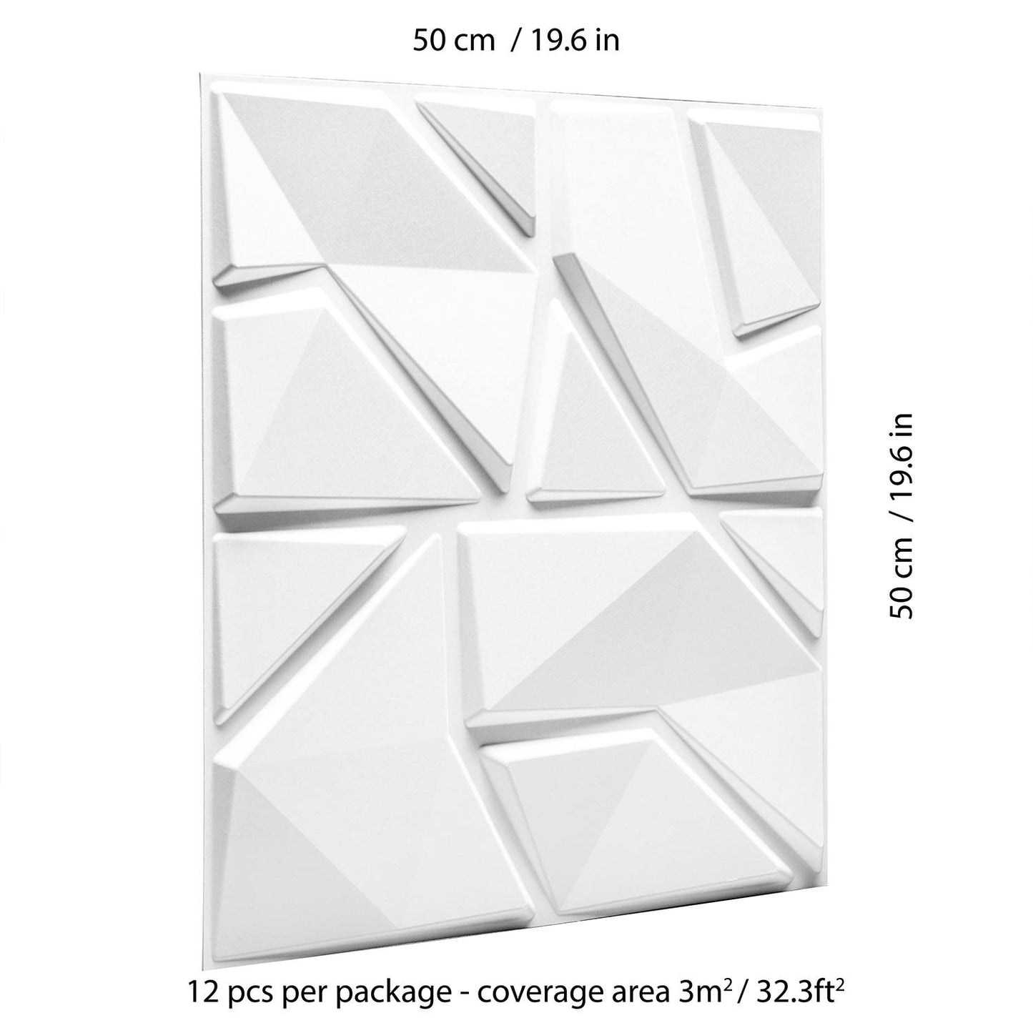W3DPGAWA31 - Liam Eco Friendly 3D Wall Panels Decorative Tiles - 50x50 cm - 12 Boards (for 3 sqm2)