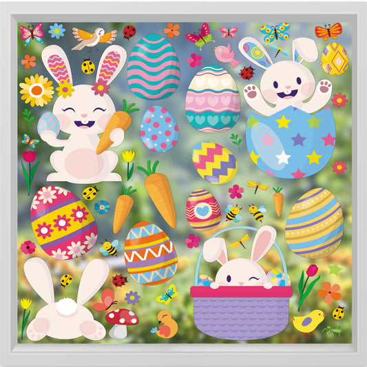 WSW6001- Happy Bunnies Easter Window Clings