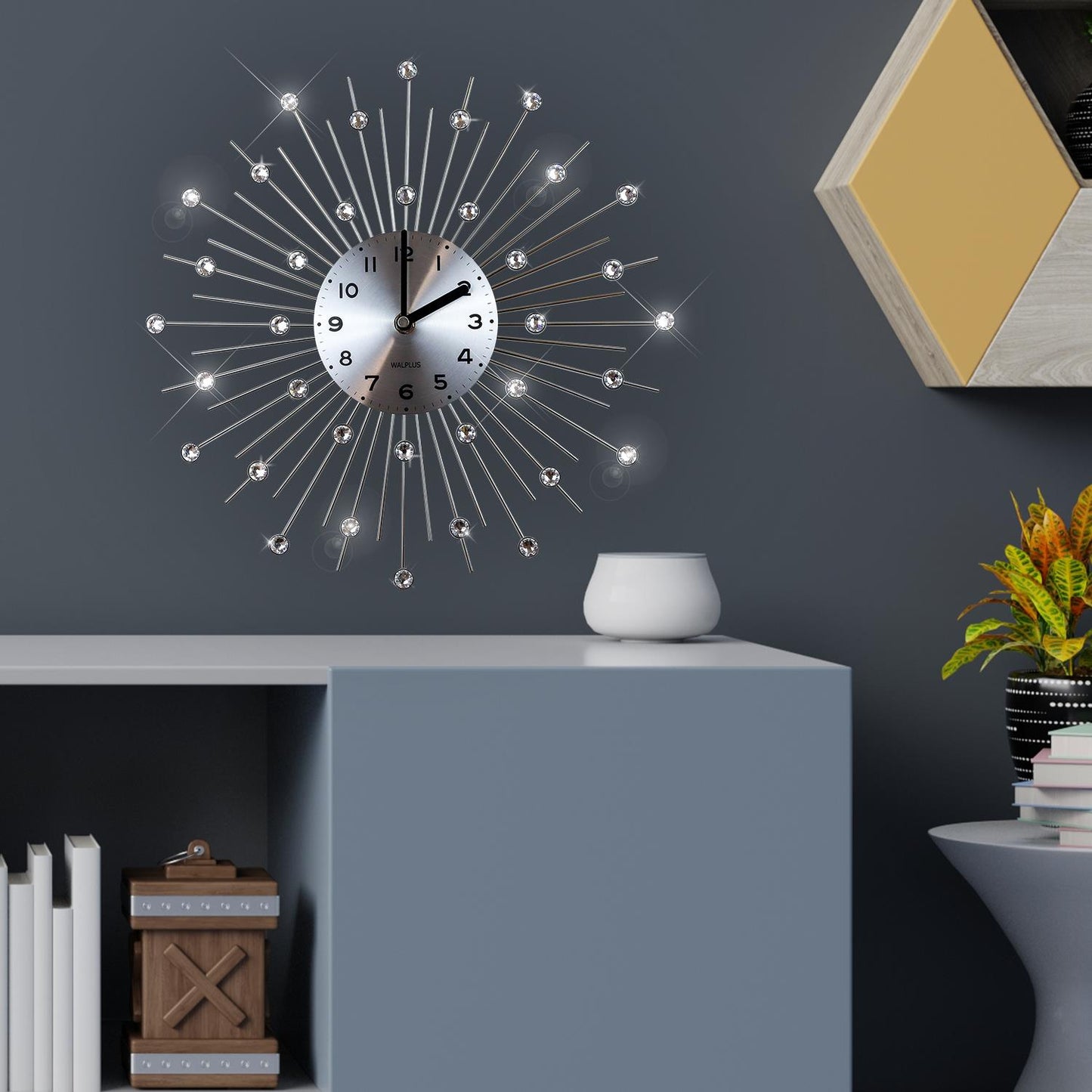 WC2135 - Peacock Crystal Clock with Swarovski Elements - 33 cm / 13 in