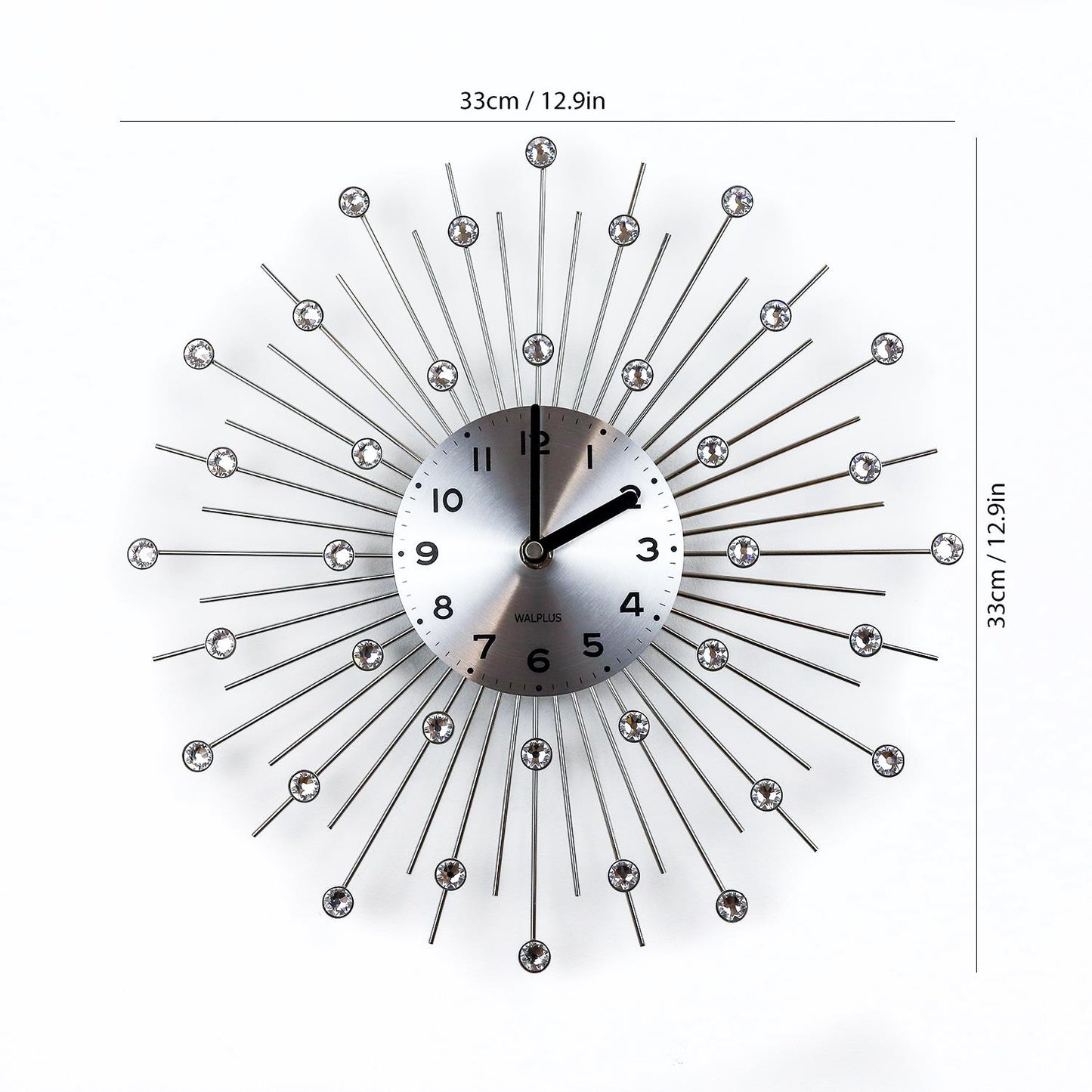 WC2135 - Peacock Crystal Clock with Swarovski Elements - 33 cm / 13 in