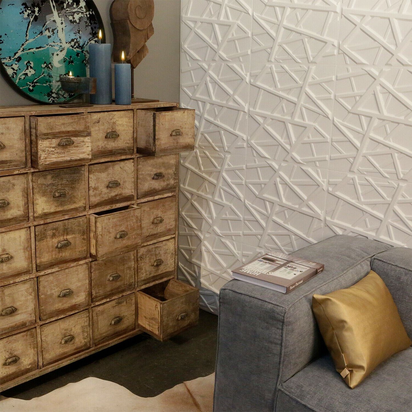 W3DP0018 - GA-WA26 Olivia Eco Friendly 3D Wall Panels Decorative Tiles - 50x50 cm - 12 Boards (for 3 sqm2)