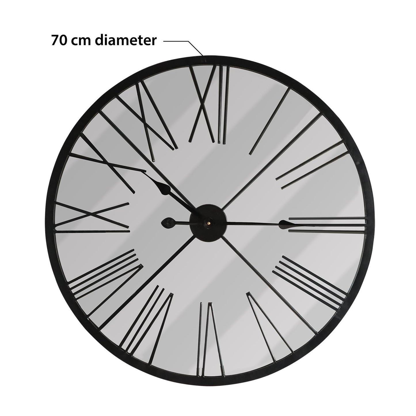 WC2133 - Walplus Rustic Metal Mirror Wall Clock - 70 cm / 27.5 in