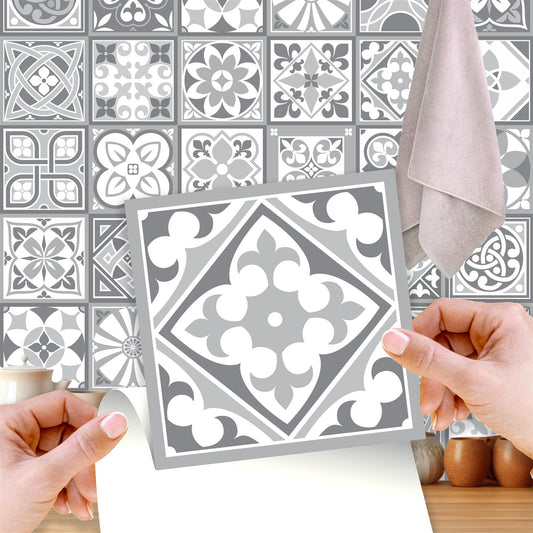 WT1531 - Purbeck Stone Tiles Wall Stickers - 15 cm x 15 cm - 24 pcs.