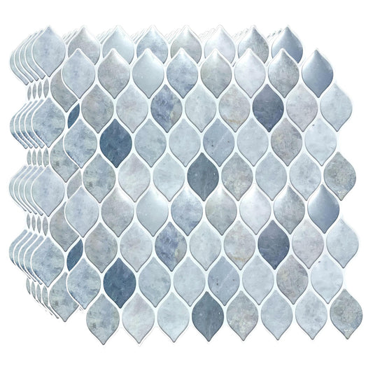 WT3D1802 - Leaf Grey Stone 3D Tile Sticker 30.5 x 15.4cm (12 x 6 in) - 20pcs in a pack