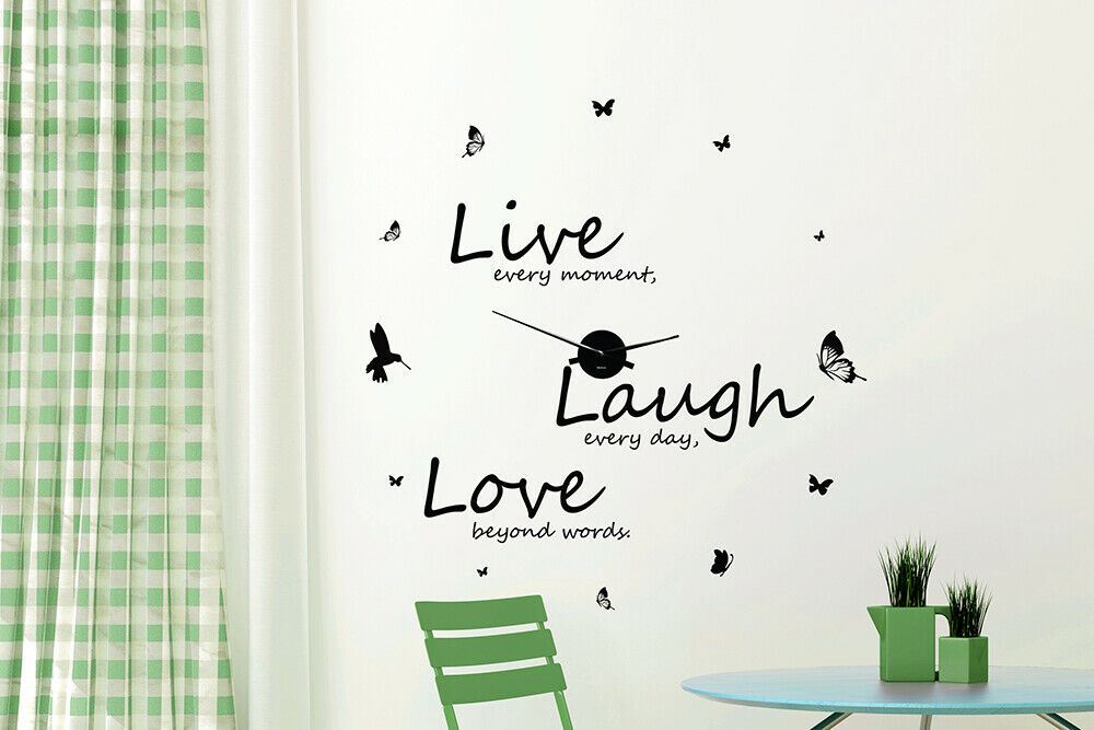 WC2107 - COM - WS4011 + WC2050 - Live Laugh Love Quote Wall Clock