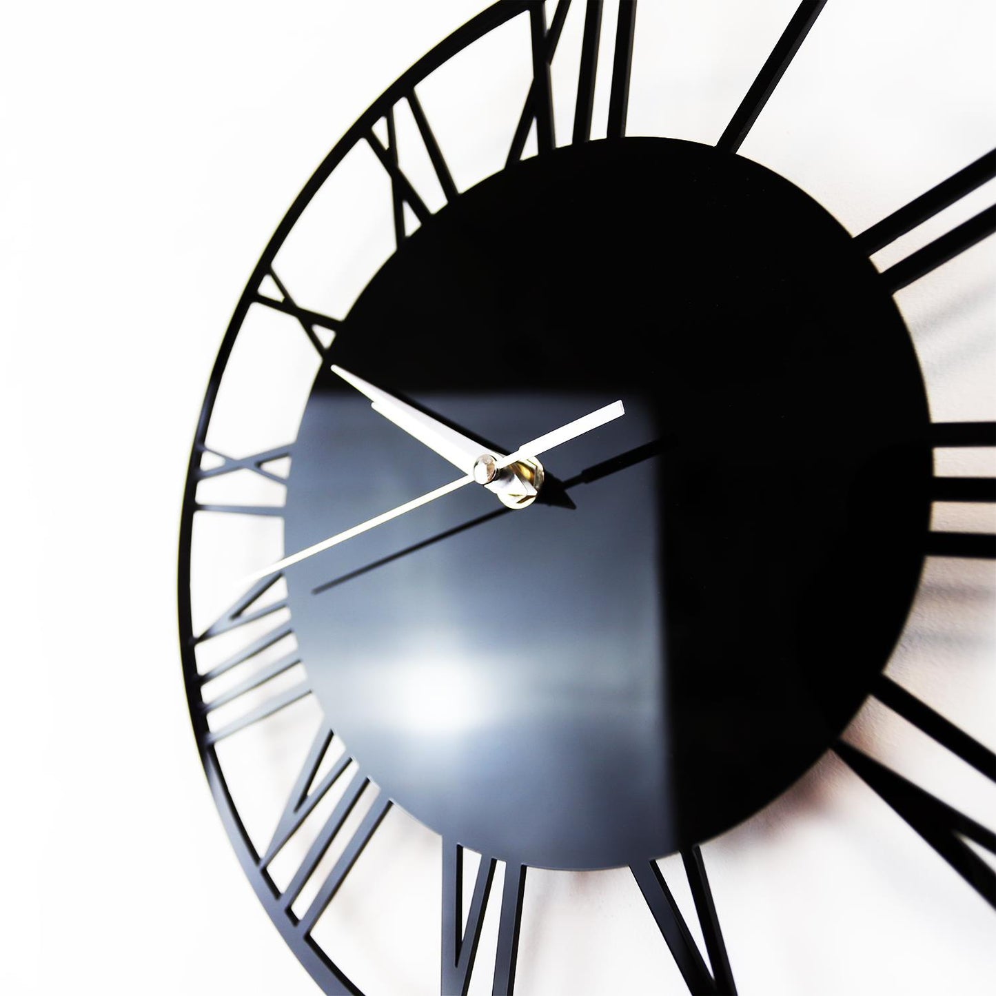 WC2134 - Acrylic Gloss Roman Wall Clock Black - 30 cm / 11.8 in