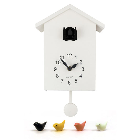 WC2088 - White Cuckoo Clock - Black Window