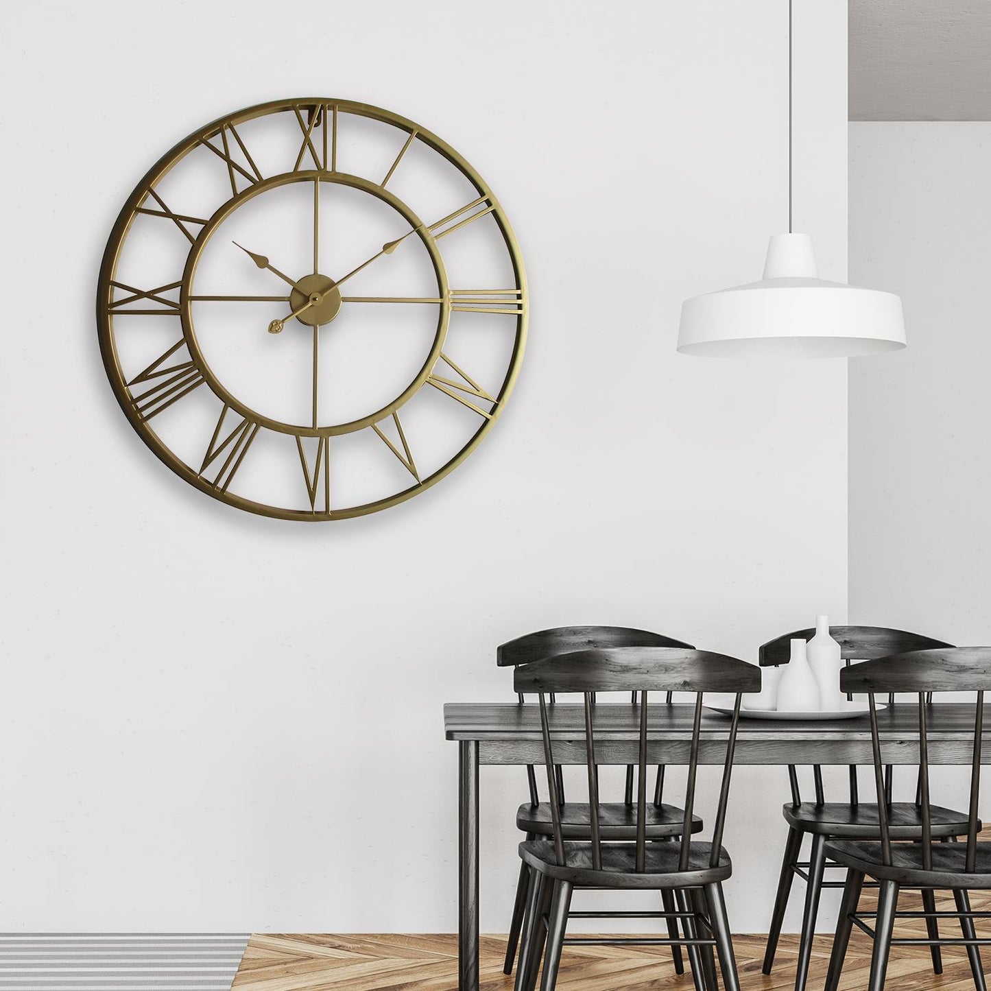 WC2131 - Walplus Gold Metal Large Iron Wall Clock - 76 cm / 30 in