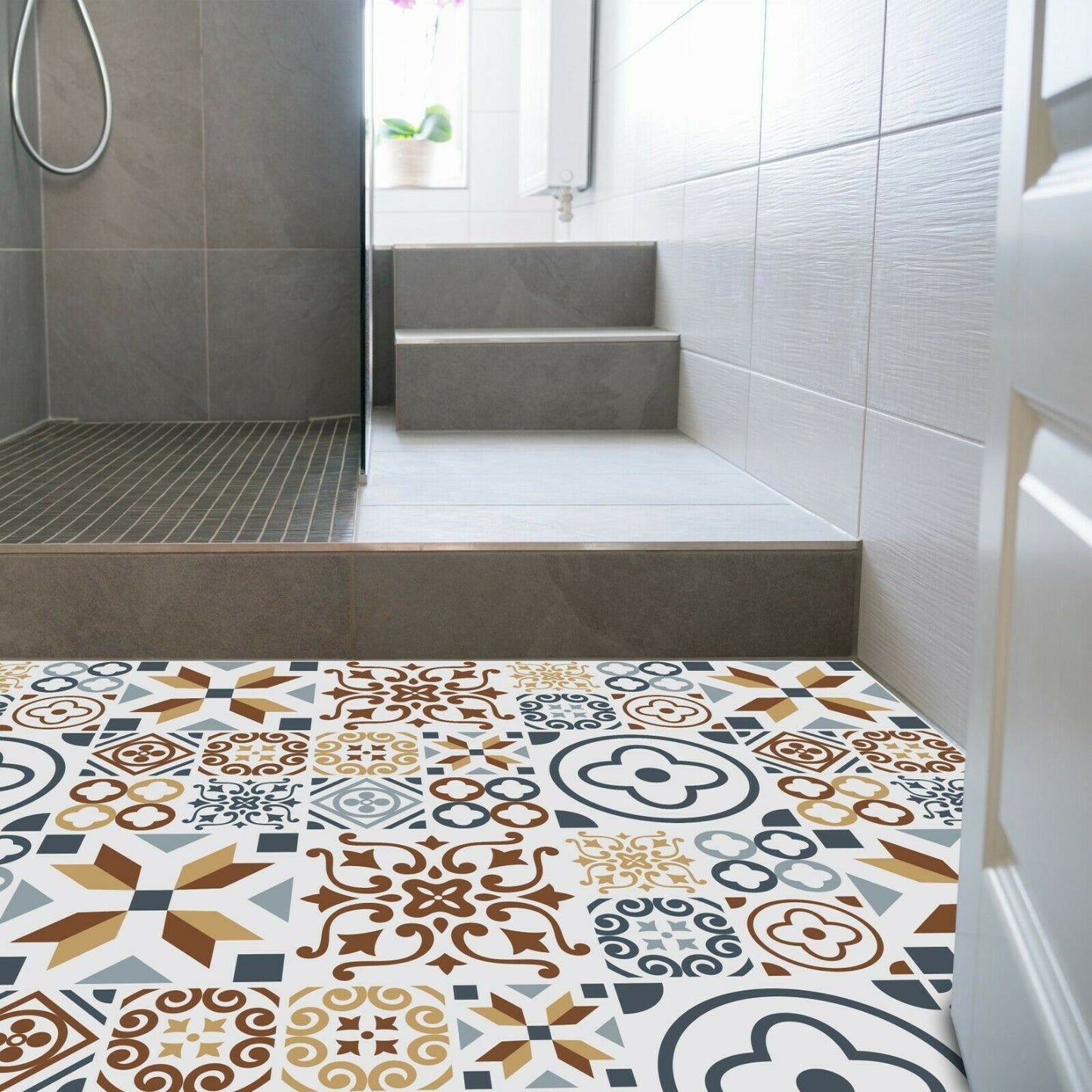 WFS6013 - Azulejo Tiles Melange Floor Sticker 120cm x 60 cm