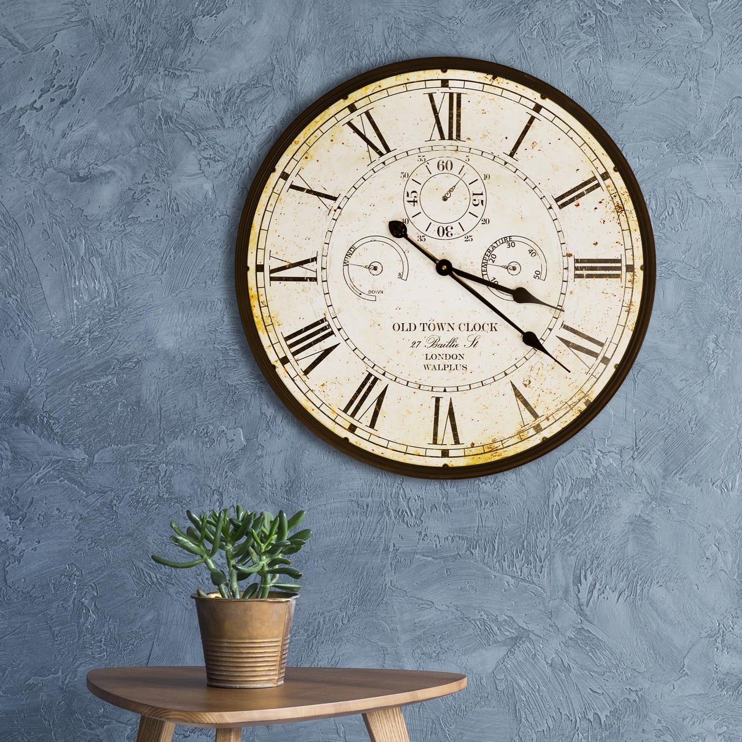 WC2130 - Vintage Rusty looked Metal Wall Clock - 60 cm / 23.6 in
