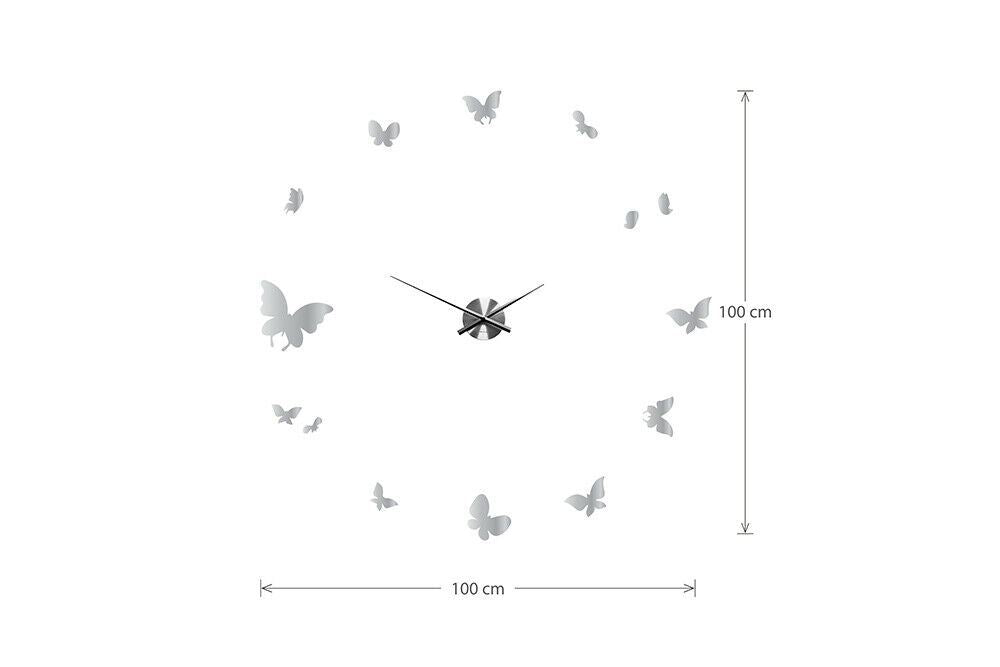 WC2117 - COM - WSM2057 + WC2051 - Butterflies Mirror Wall Clock