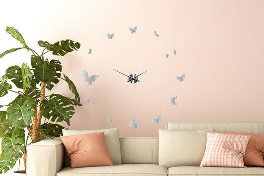 WC2117 - COM - WSM2057 + WC2051 - Butterflies Mirror Wall Clock