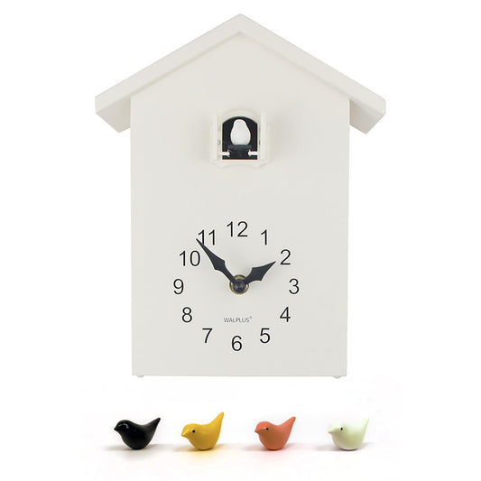 WC2087 - Minimalist White Cuckoo Clock - White Window