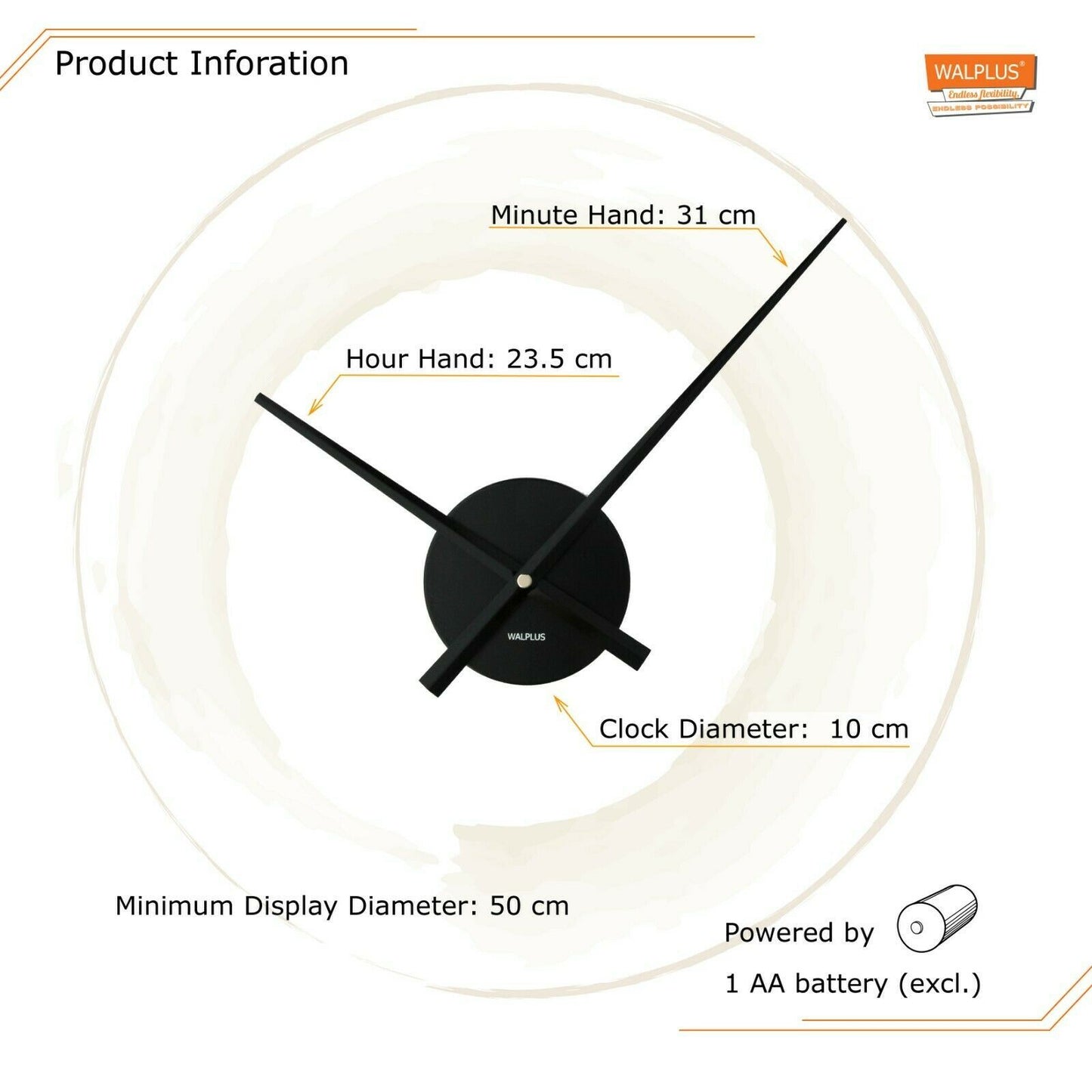 WC2050 - Walplus FlexiClock Black